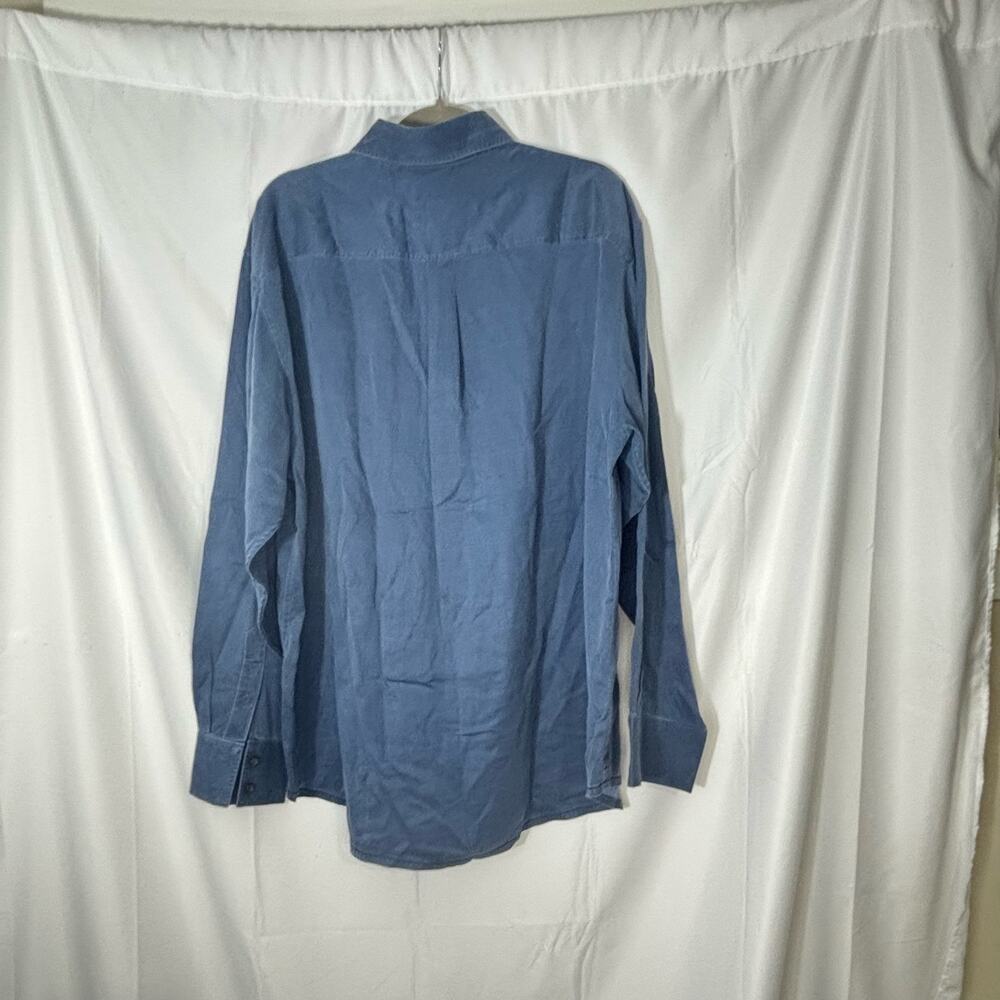 Tommy Bahama Men’s Blue Silk Wool Blend Button Down Shirt XL - Picture 3 of 4